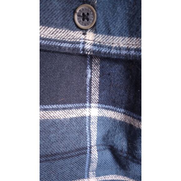 Stanley Blue & White Plaid Flannel Button Front Long Sleeve Shirt - Picture 11 of 12